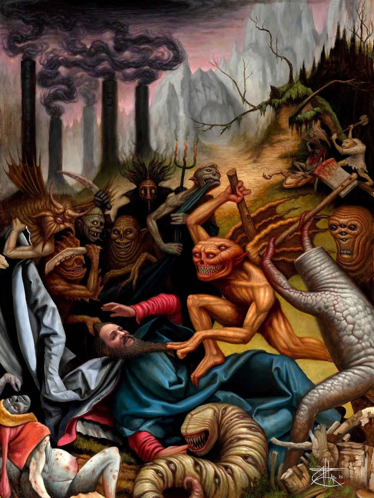 Chet Zar’s complete painting The Temptation of Saint Anthony.